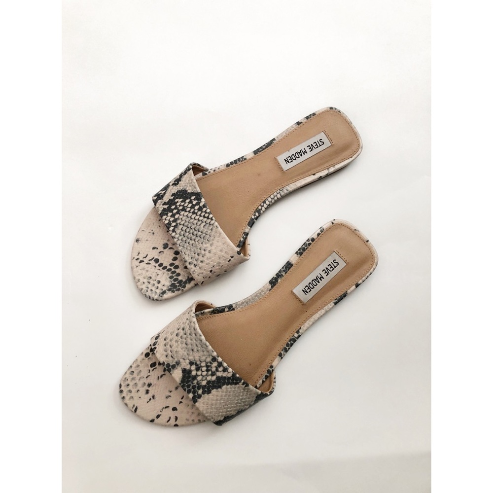 Steve Madden Snake Printed Slide Sandals 8